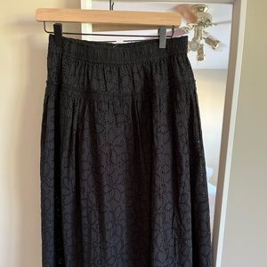Madewell midi tiered lace skirt